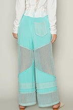 POL Drawstring Elastic Waistband Wide-Leg Pants