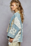 POL Floral Patches Open Front Cardigan