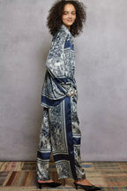 POL Floral Printed Woven Wide Leg Drawstring Pants