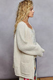 POL Open Front Knit Cardigan with Front Pocket