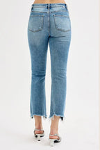 RISEN Full Size High Rise Crop Straight Slim Jeans Plus Size