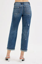 RISEN Full Size Low Rise Crop Boyfriend Jeans Plus Size