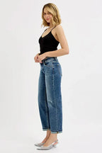 RISEN Full Size Low Rise Crop Boyfriend Jeans Plus Size