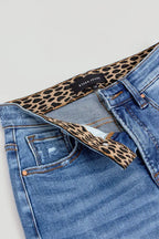 RISEN Full Size Tummy Control Elastic Band High Rise Wide Jeans Plus Size