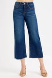 RISEN Full Size Tummy Control High Rise Crop Wide Jeans Plus Size