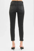 RISEN Full Size Tummy Control Mid Rise Crop Skinny Jeans Plus Size
