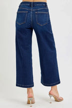 RISEN High Rise Crop Wide Jeans