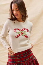 SO ME Christmas Candy Cone Cropped Sweater