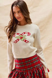 SO ME Christmas Candy Cone Cropped Sweater