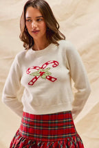 SO ME Christmas Candy Cone Cropped Sweater