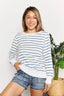 Striped Long Sleeve Top - Chic Round Neck