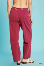 Umgee Drawstring Wide Leg Casual Pants