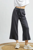 Umgee Drawstring Wide Leg Cropped Pants