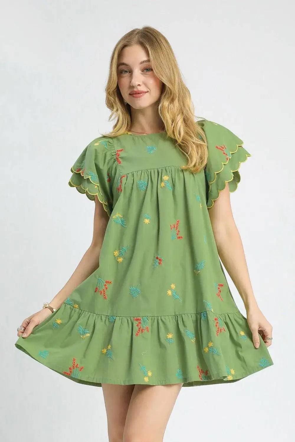 Umgee Floral Embroidered Short Sleeve Mini Dress Hauptbild