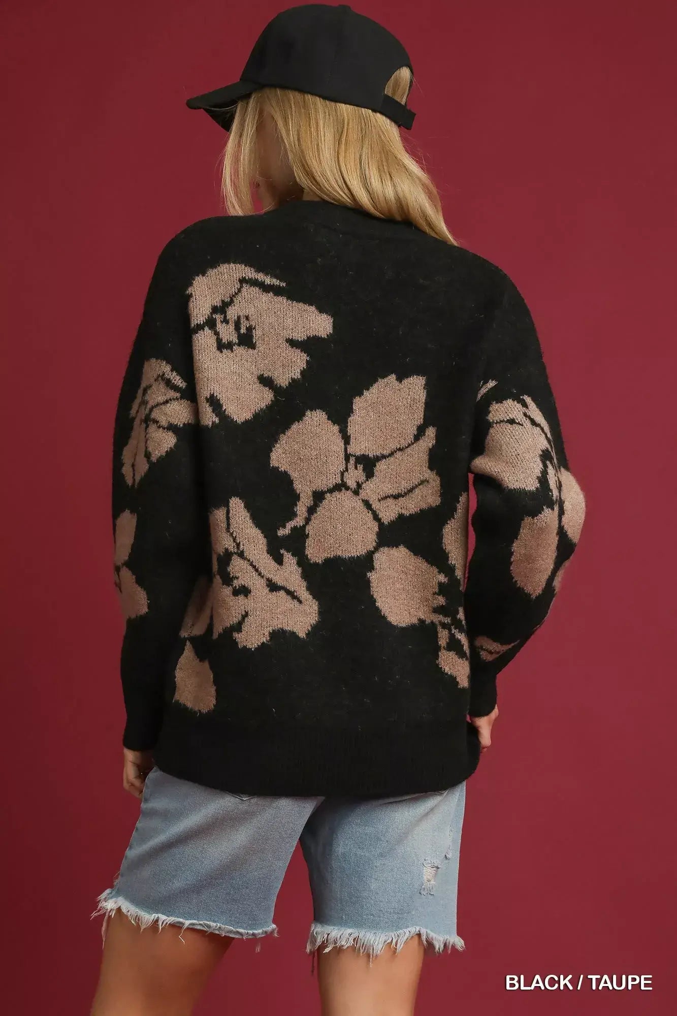 Umgee Floral Long Sleeve Sweater