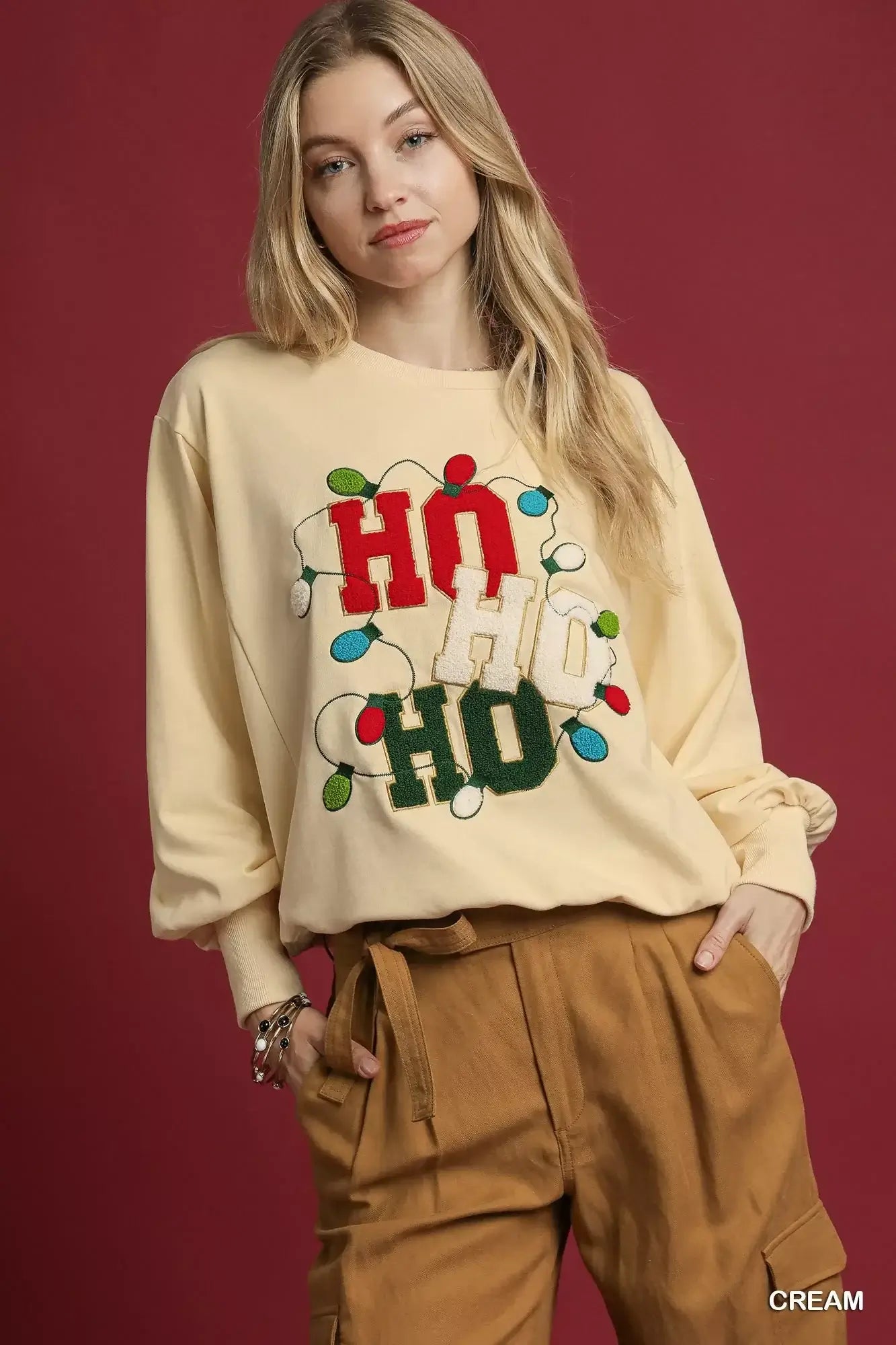 Umgee HO Applique French Terry Sweatshirt Image principale du produit