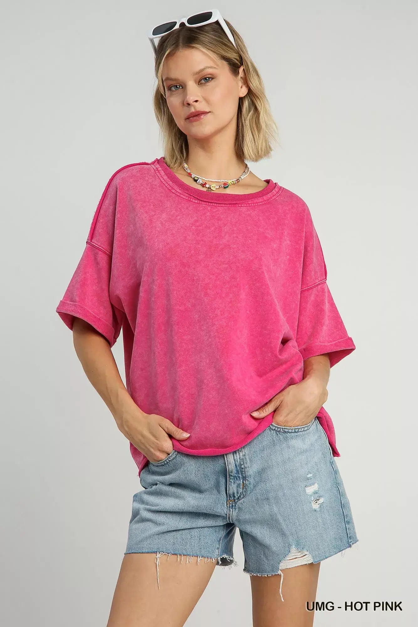 Umgee Mineral Wash Round Neck Top Image principale du produit