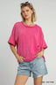Umgee Mineral Wash Round Neck Top