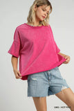 Umgee Mineral Wash Round Neck Top