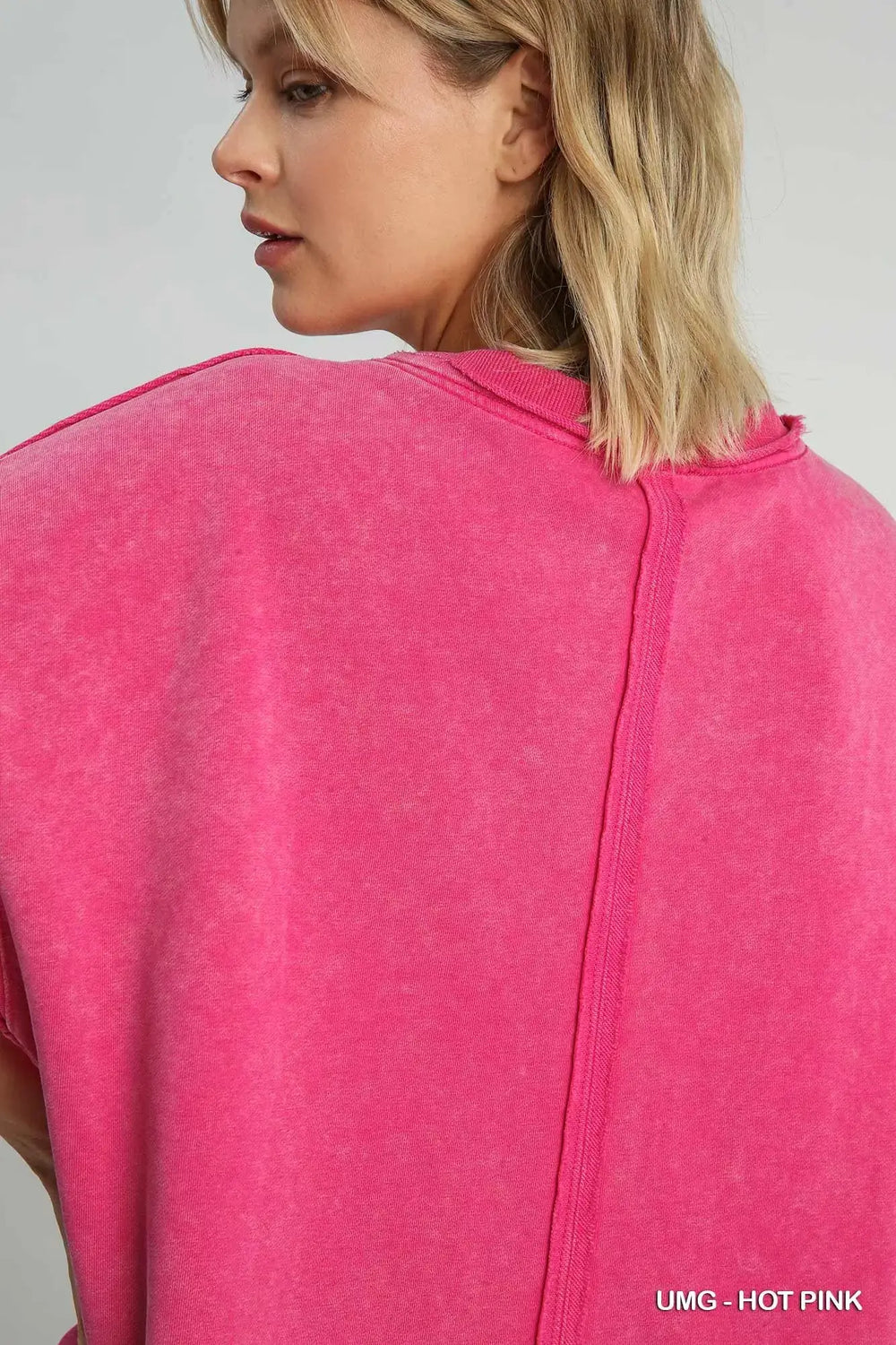 Umgee Mineral Wash Round Neck Top