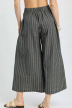 Umgee Pinstripe Crop Palazzo Pants