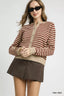 Umgee Striped Button-Up Knit Cardigan