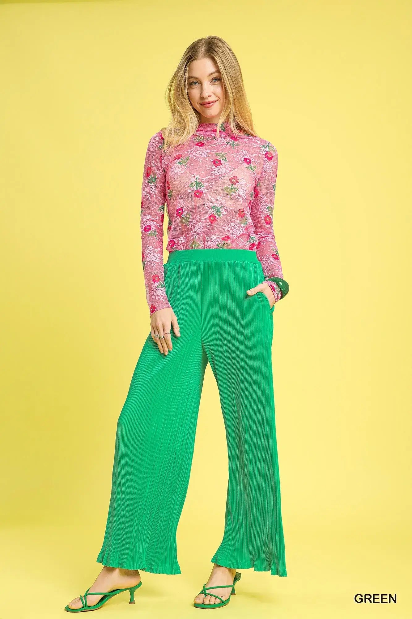 Umgee Wide Leg Textured Pants Image principale du produit