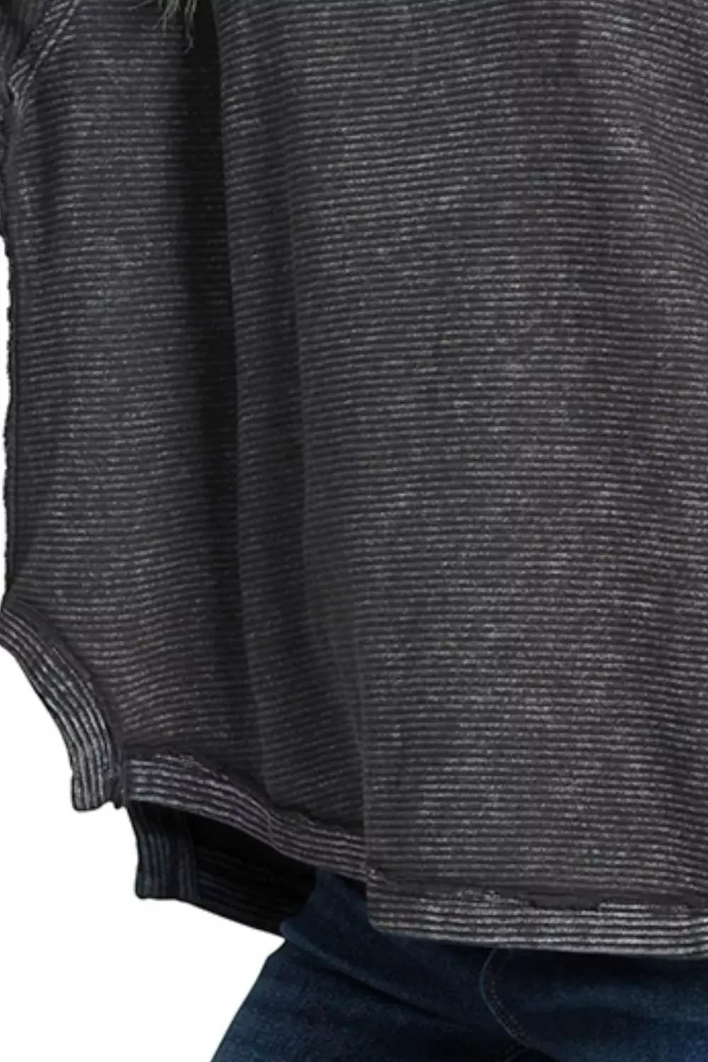 Zenana Acid Washed Exposed-Seam Sweatshirt