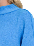 Zenana Brushed Melange Hacci Cropped Sweater