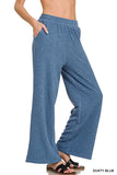 Zenana Cotton Slub Wide Leg Pants