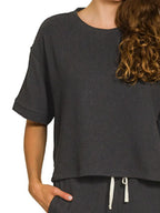 Zenana Raised Rib Short Sleeve Tee & Pants Set