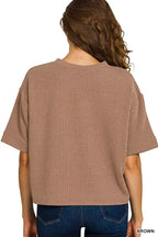 Zenana Raised Rib Short Sleeve Tee & Pants Set