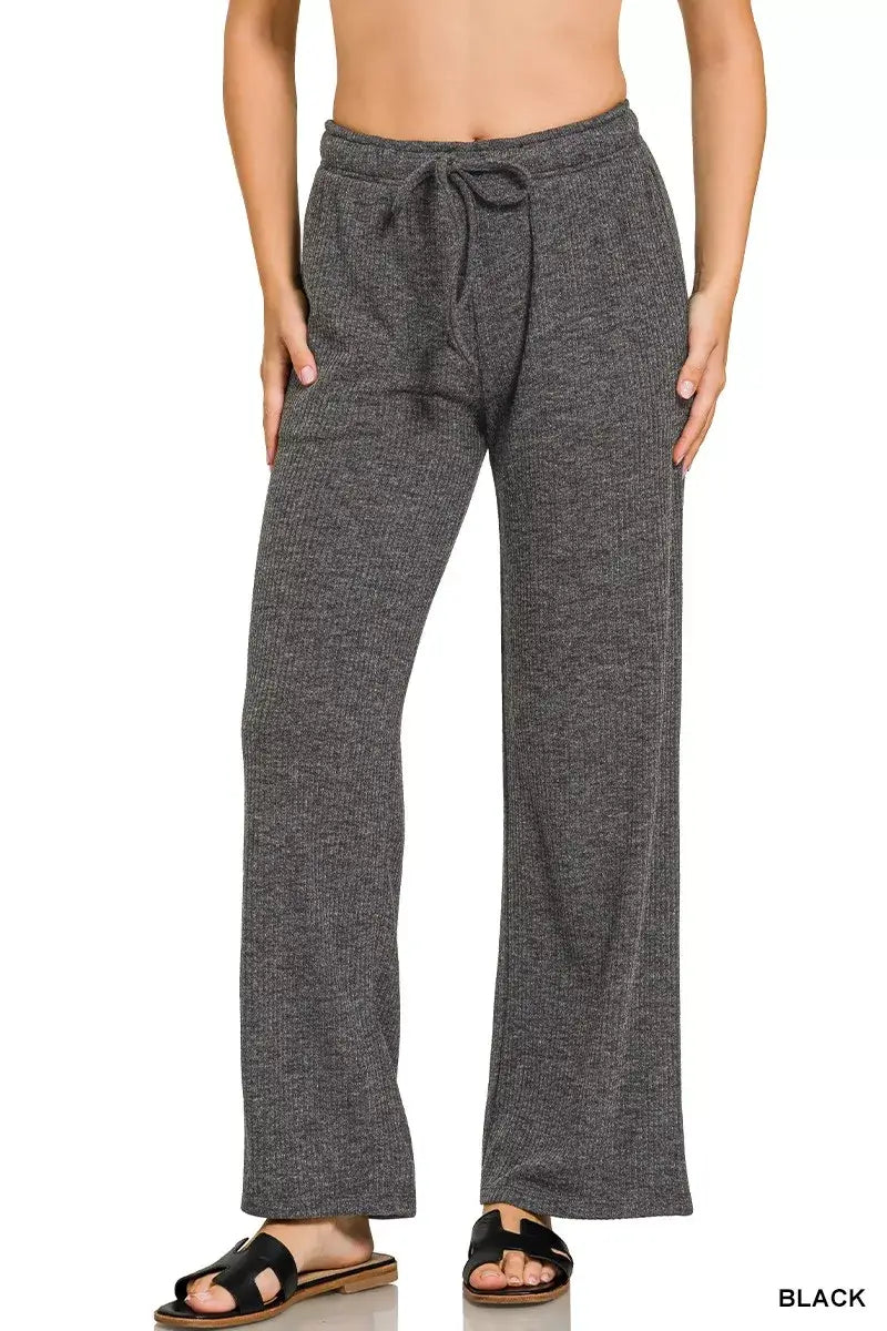 Zenana Ribbed Drawstring Lounge Pants Hauptbild