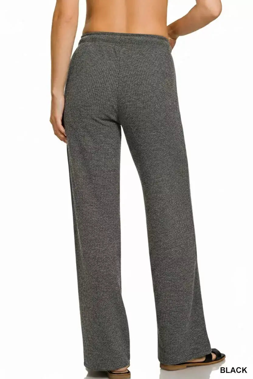 Zenana Ribbed Drawstring Lounge Pants
