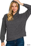 Zenana Ribbed Long Sleeve Hoodie