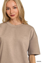 Zenana Scuba Short Sleeve Top & Shorts Set