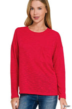 Zenana Slub Hacci Long Sleeve T-Shirt