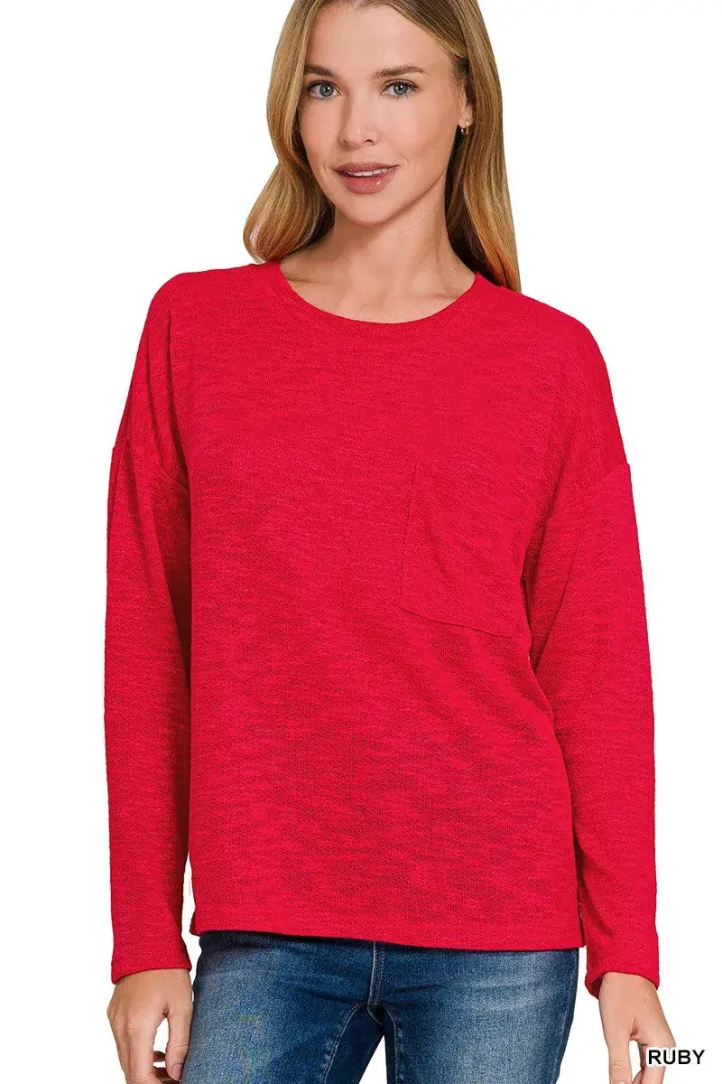 Zenana Slub Hacci Long Sleeve T-Shirt