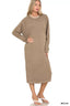 Zenana Soft Fleece Pigment Dye Sweatshirts Dress