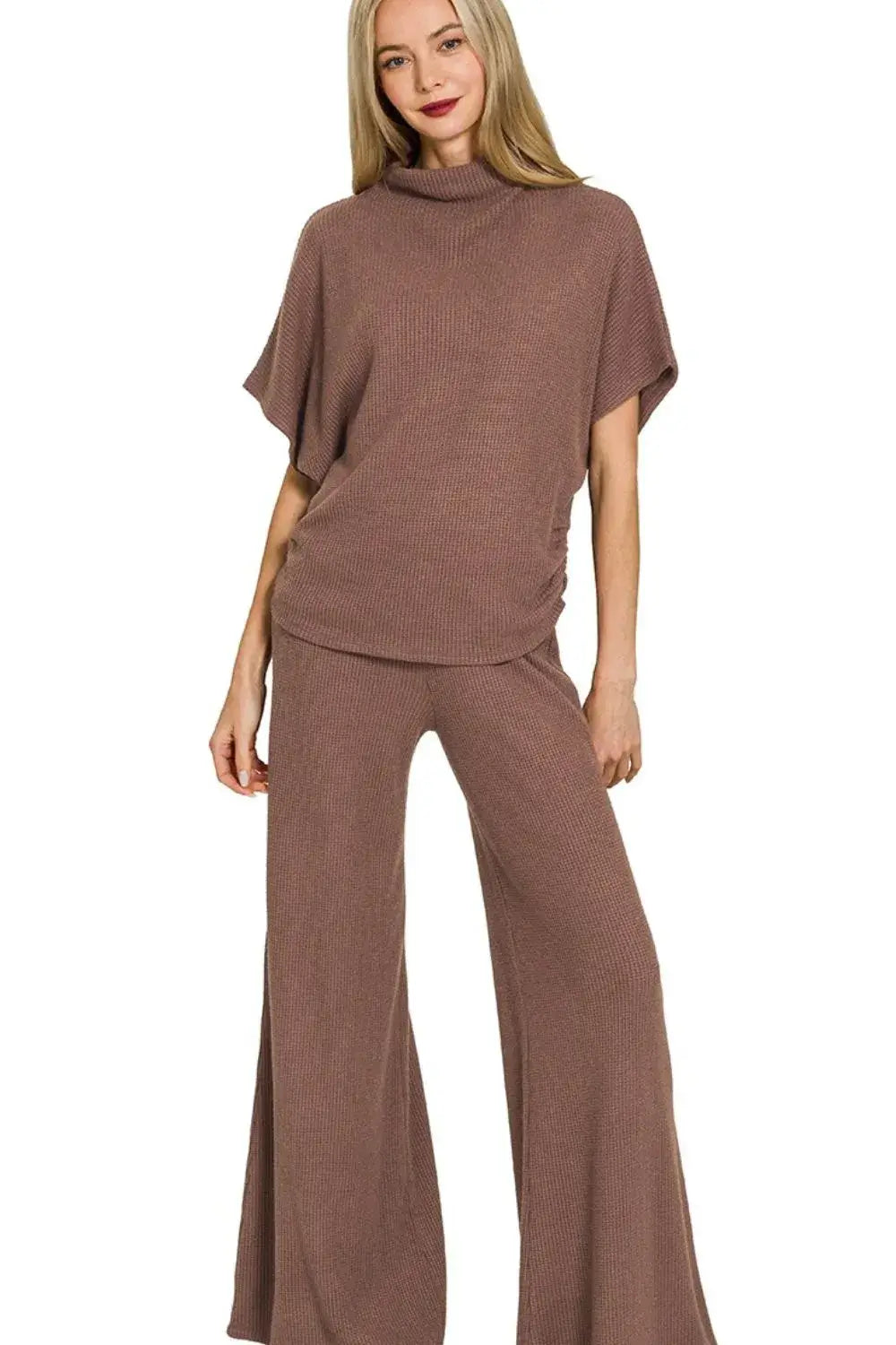 Zenana Sweater Mock Neck Top & Long Pants Set Hauptbild