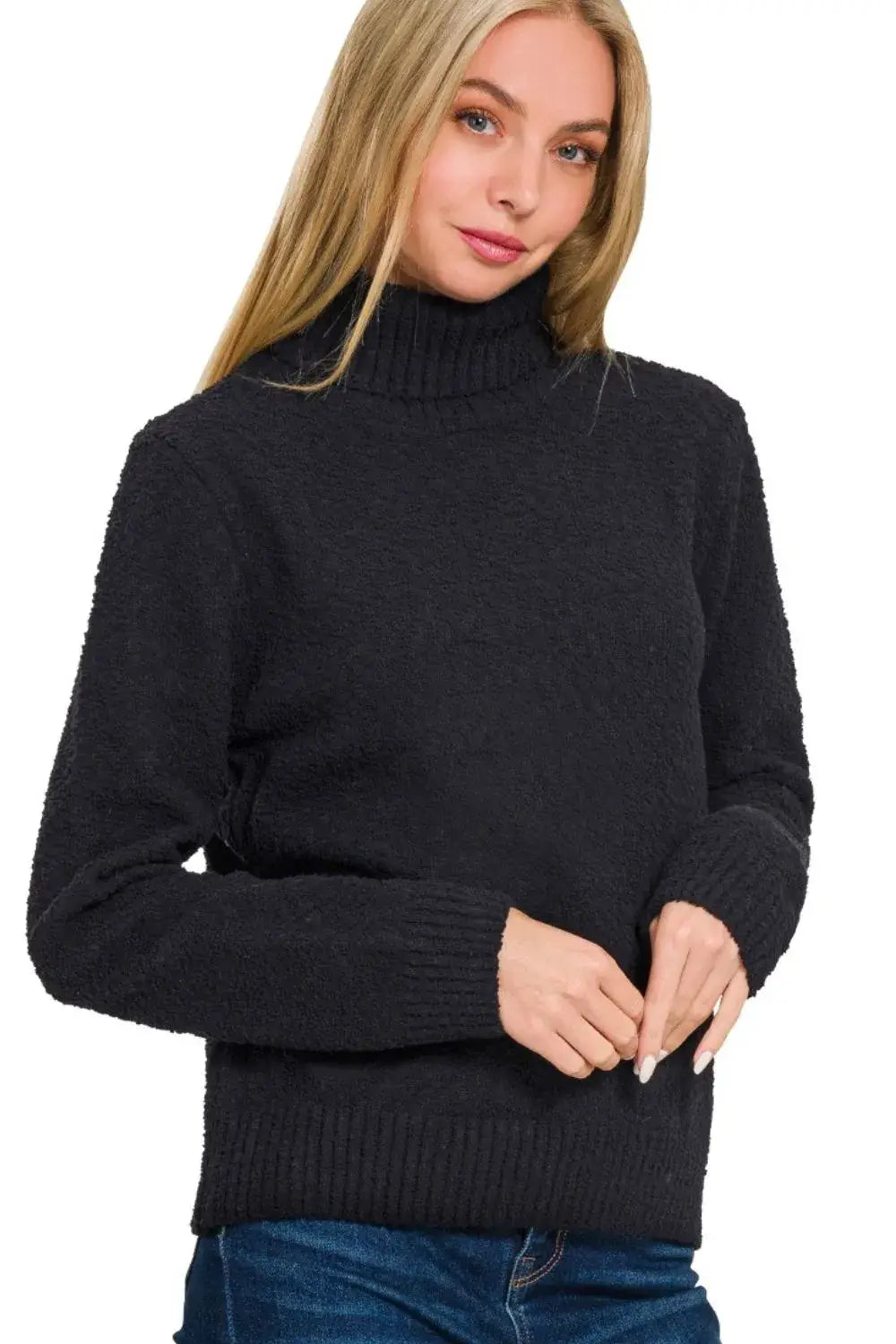 Zenana Turtle-neck Long Sleeve Sweater