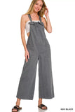 Zenana Washed Knot Strap Pockets Jumpsuit