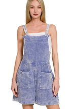 Zenana Woven Double Gauze Acid Washed Romper