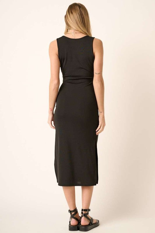 Mittoshop Side Slit Wide Strap Midi Tank Dress - felvior