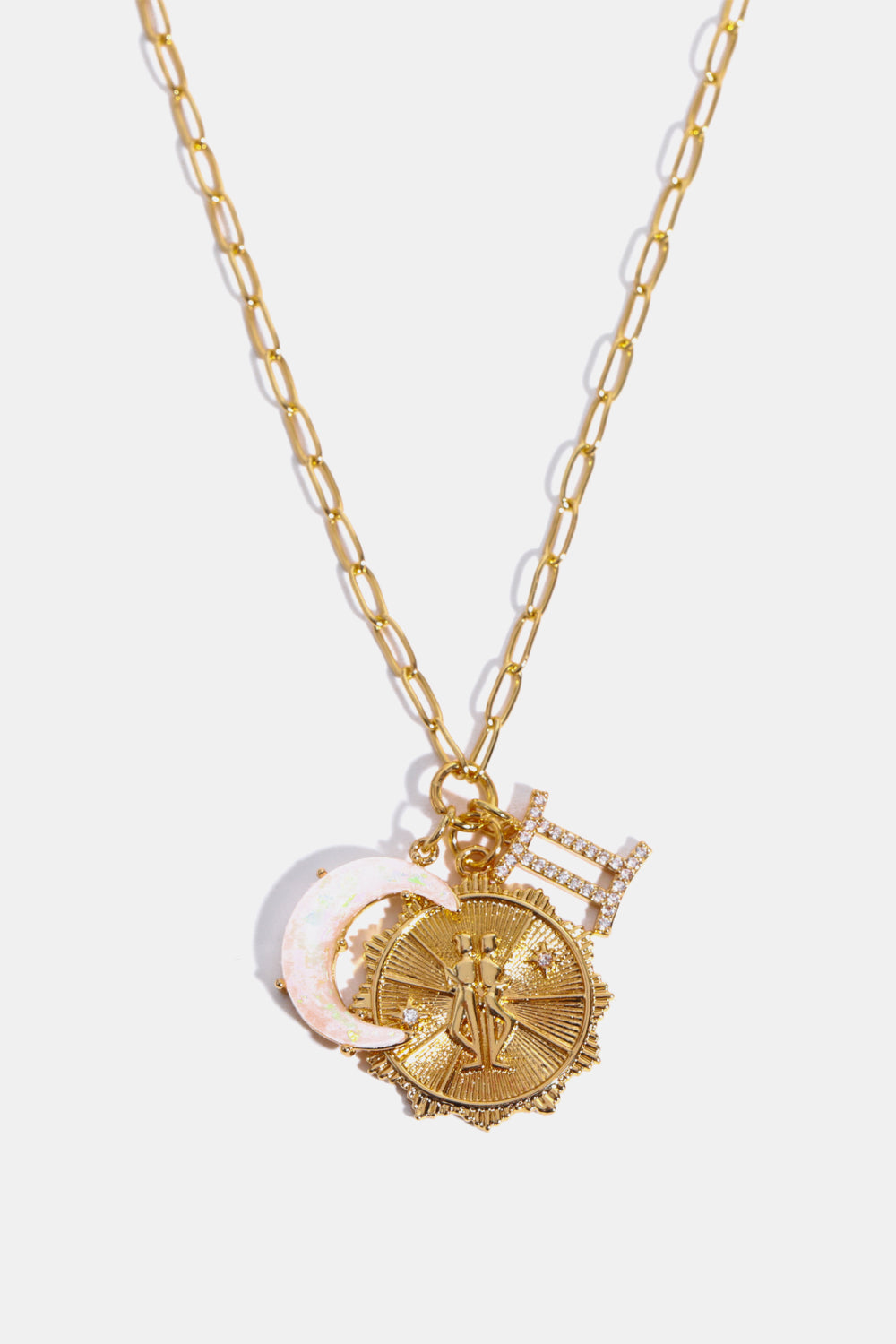 Constellation and Moon Pendant Copper Necklace - felvior