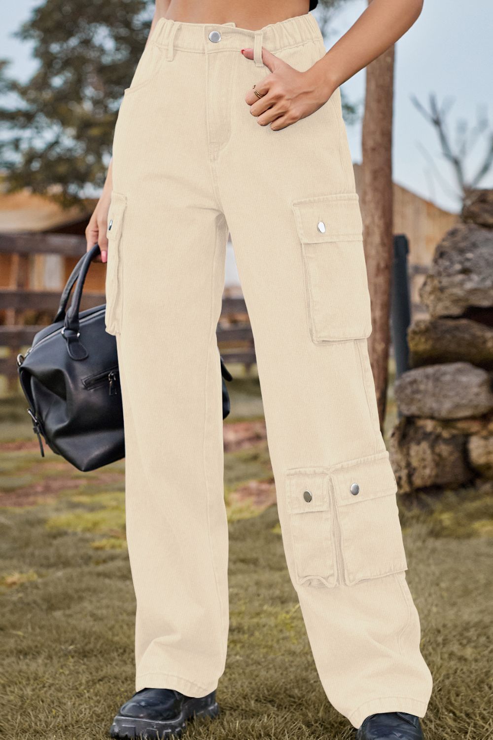 Loose Fit Long Jeans with Pockets - felvior