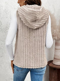 Fuzzy Hooded Vest with Pockets - felvior