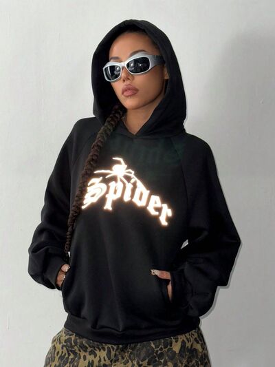 SPIDER Long Sleeve Hoodie with Kangaroo Pocket - felvior