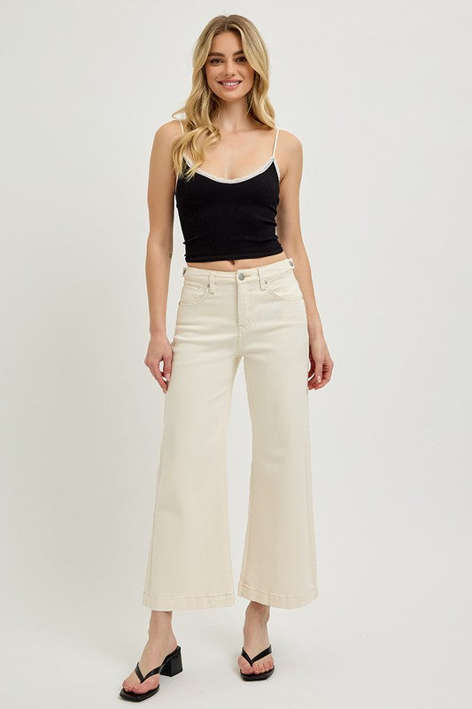RISEN Full Size Tummy Control Cropped Bootcut Jeans Plus Size - felvior