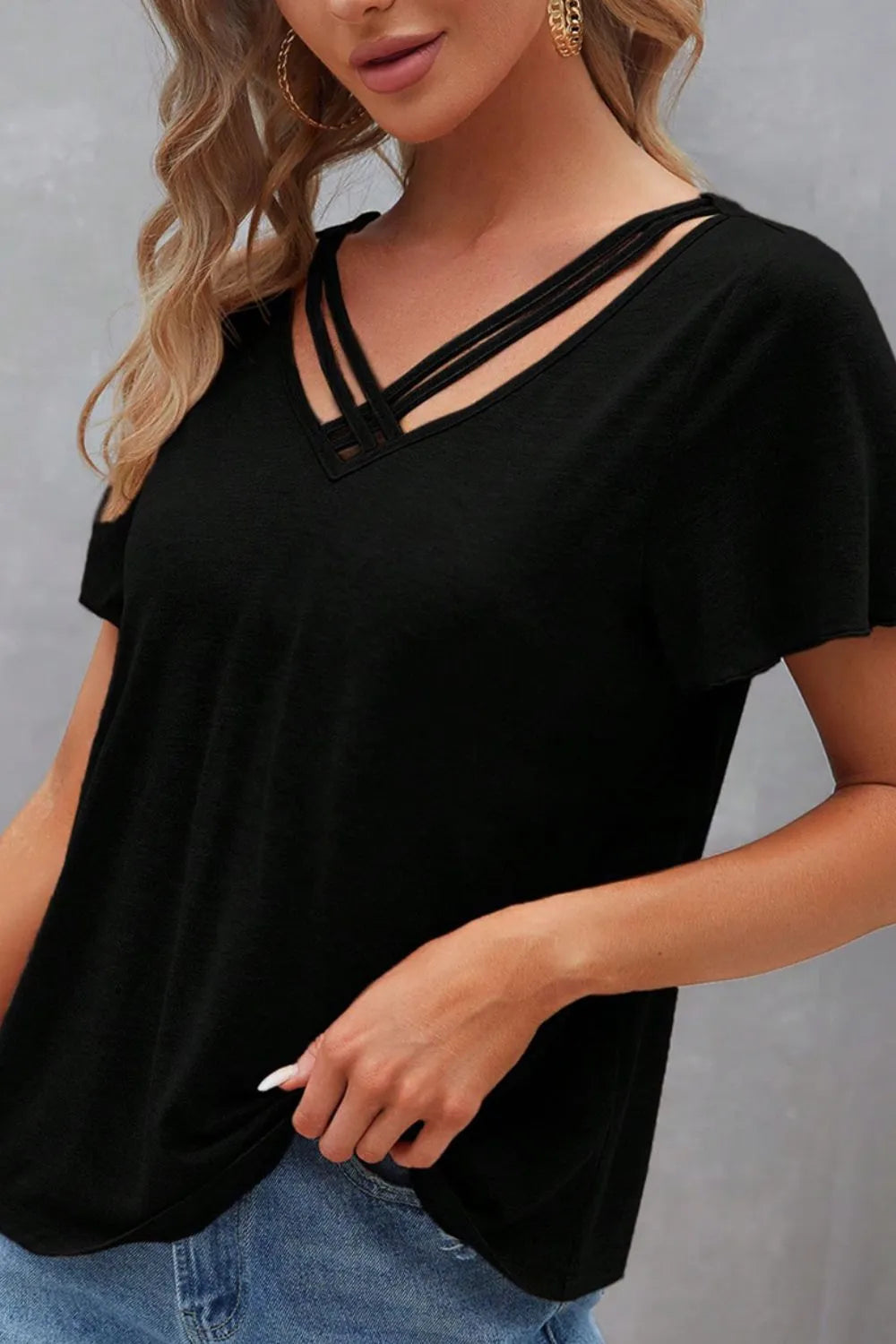 V-Neck Short Sleeve T-Shirt